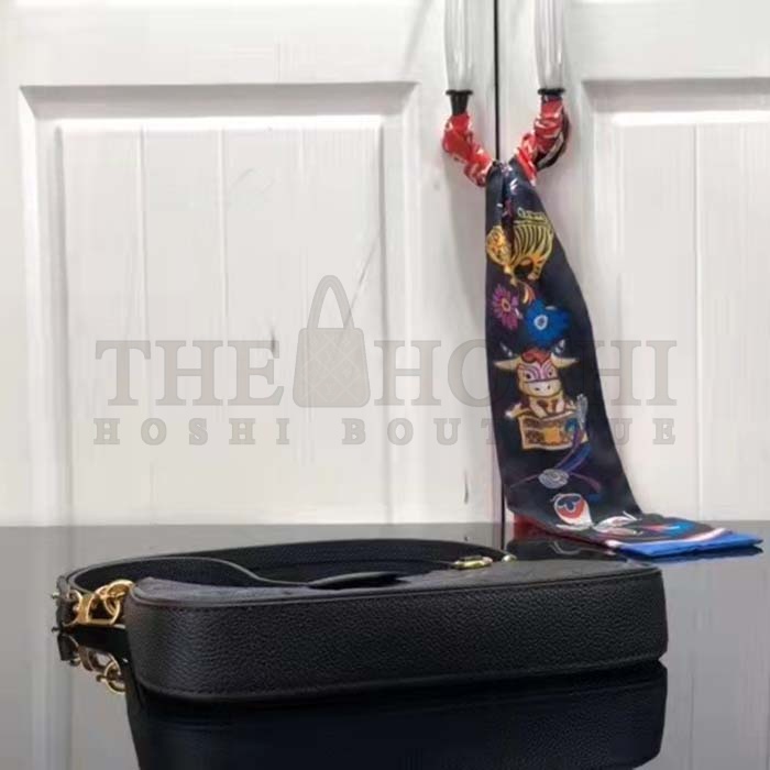 L0vis Vvtt0n LV Women Easy Pouch On Strap Black Monogram S*pple Grained Cowhide Master Quality