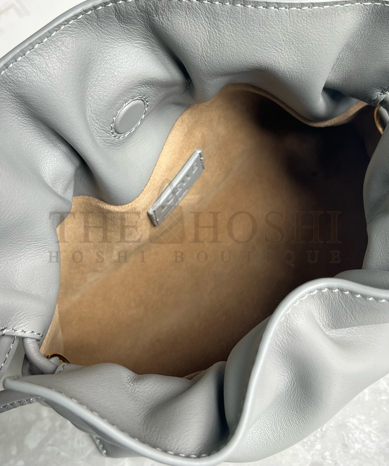 L0ew* Mini Flamenco Clutch Bag in Pearl Grey Nappa Calfskin Master Quality