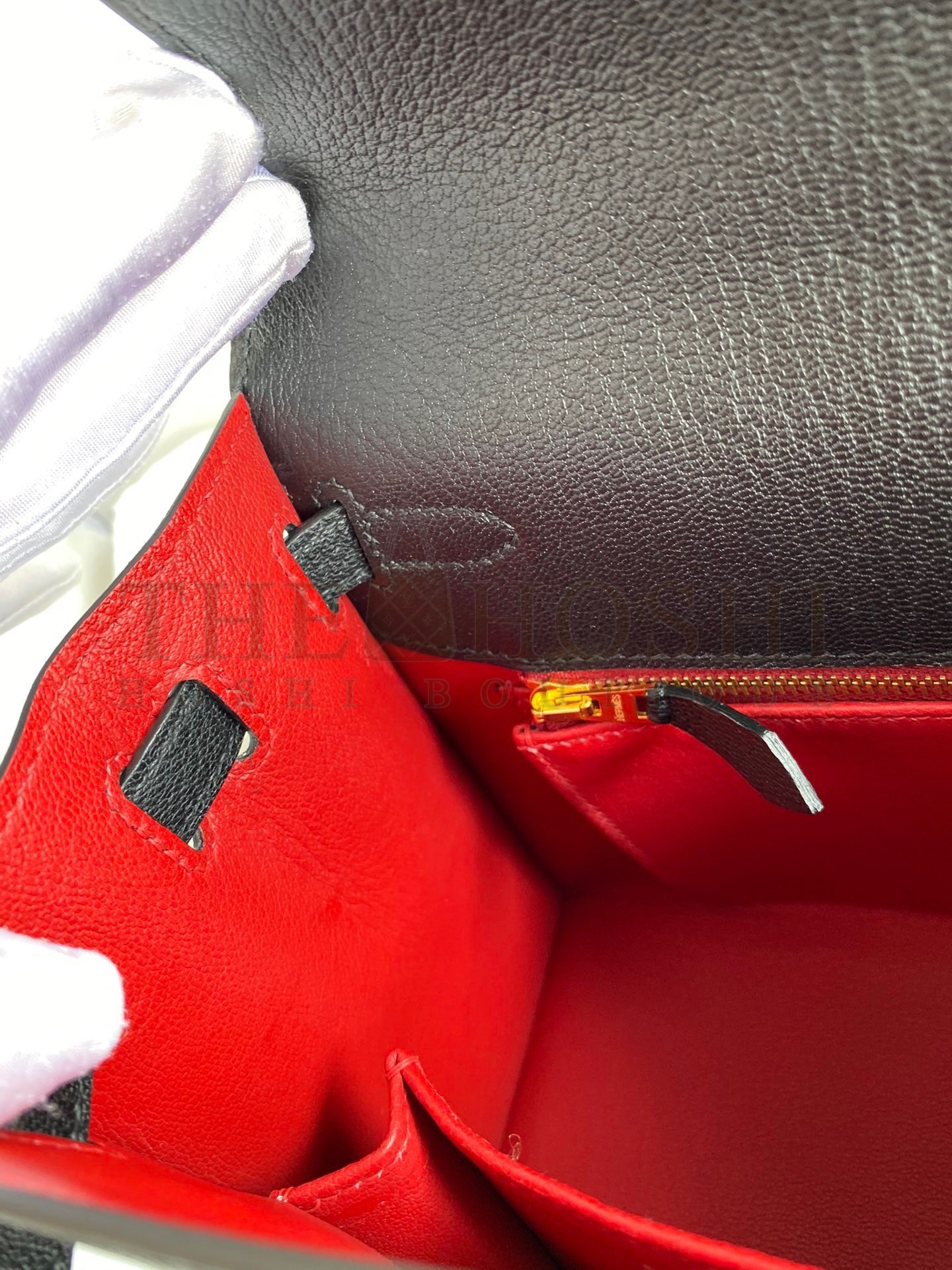 H**me5 Kelly Sellier 25 Handmade Bag In Black Mysore Goatskin Master Quality