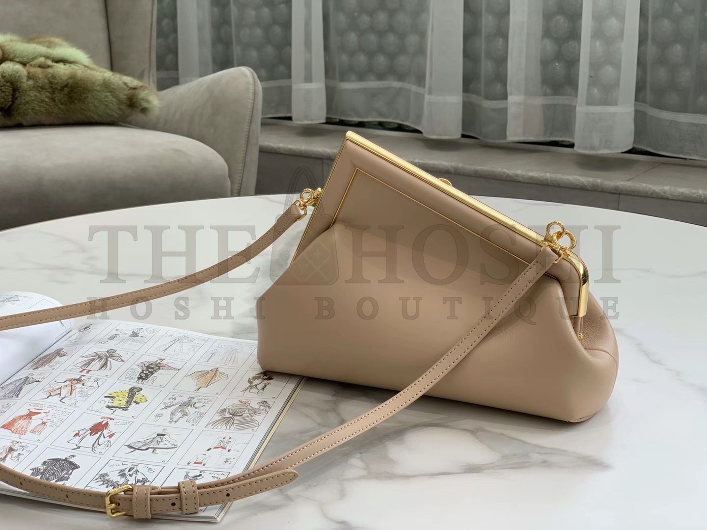 F**di First Small Bag In Beige Nappa Leather Master Quality