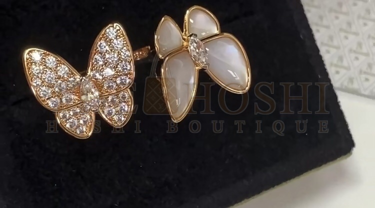 V*n Cl**f & Arpels Fluttering Butterfly Ring, Two Butterfly Between the Finger ring Master Quality