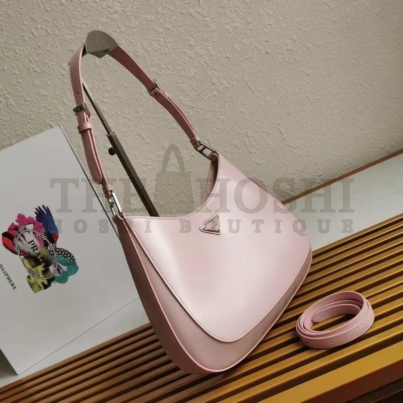 Pra*a Cleo Shoulder Large Bag In Pink Brushed Leather Master Quality