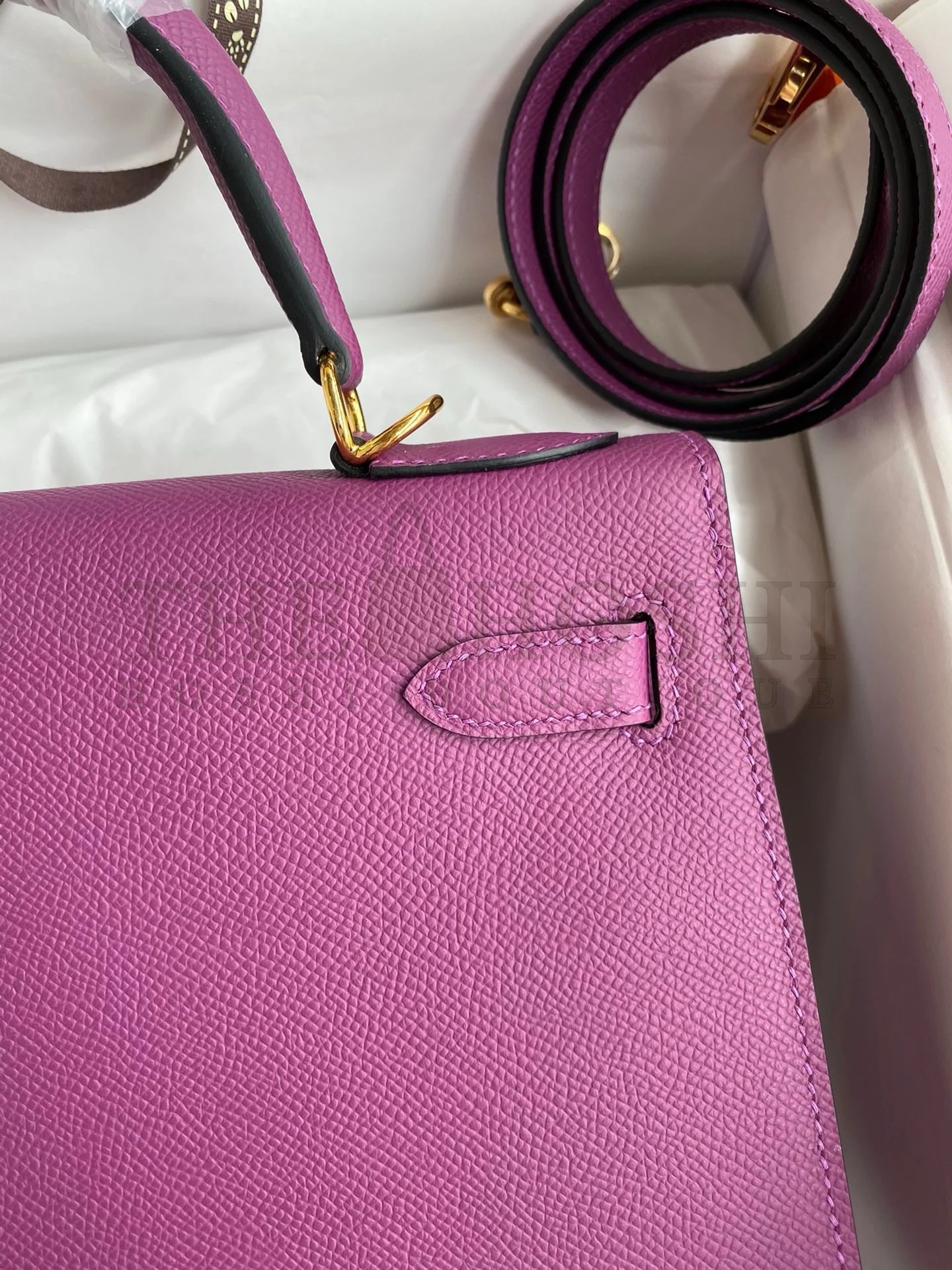 H**me5 Kelly Sellier 32 Handmade Bag in Anemone Epsom Calfskin Master Quality