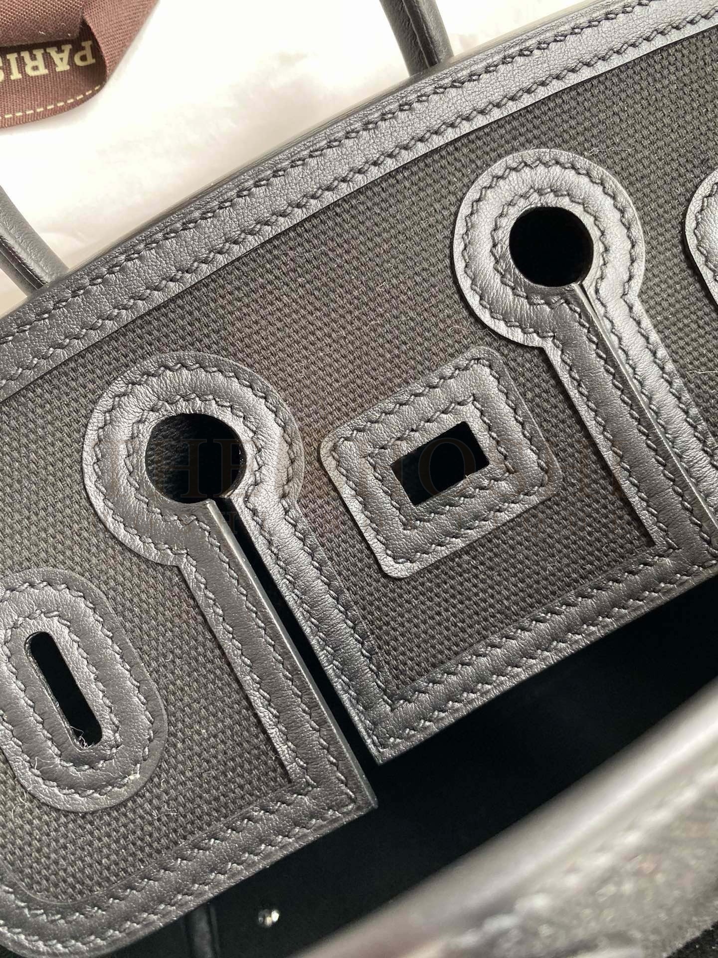 H**me5 Birkin Cargo 25 Bag in Black Toile and Swift Leather Master Quality