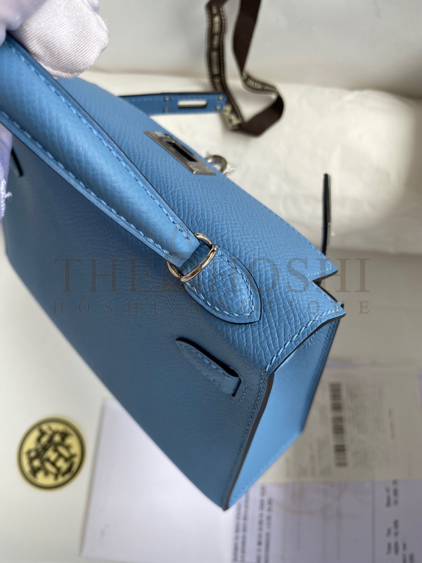 H**me5 Kelly Mini II Sellier Handmade Bag In Blue Paradise Epsom Calfskin Master Quality