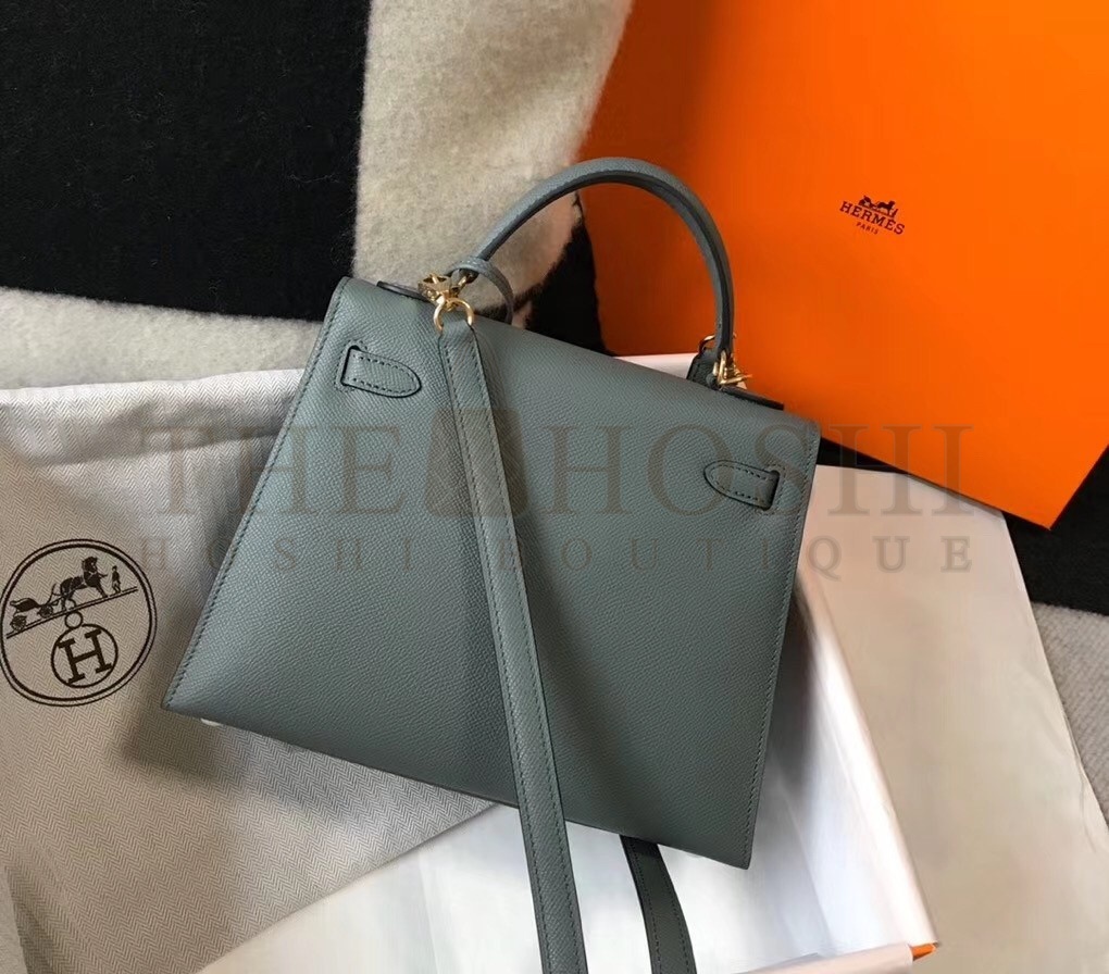 H**me5 Vert Amande Epsom Kelly 25cm Sellier Bag GHW Master Quality