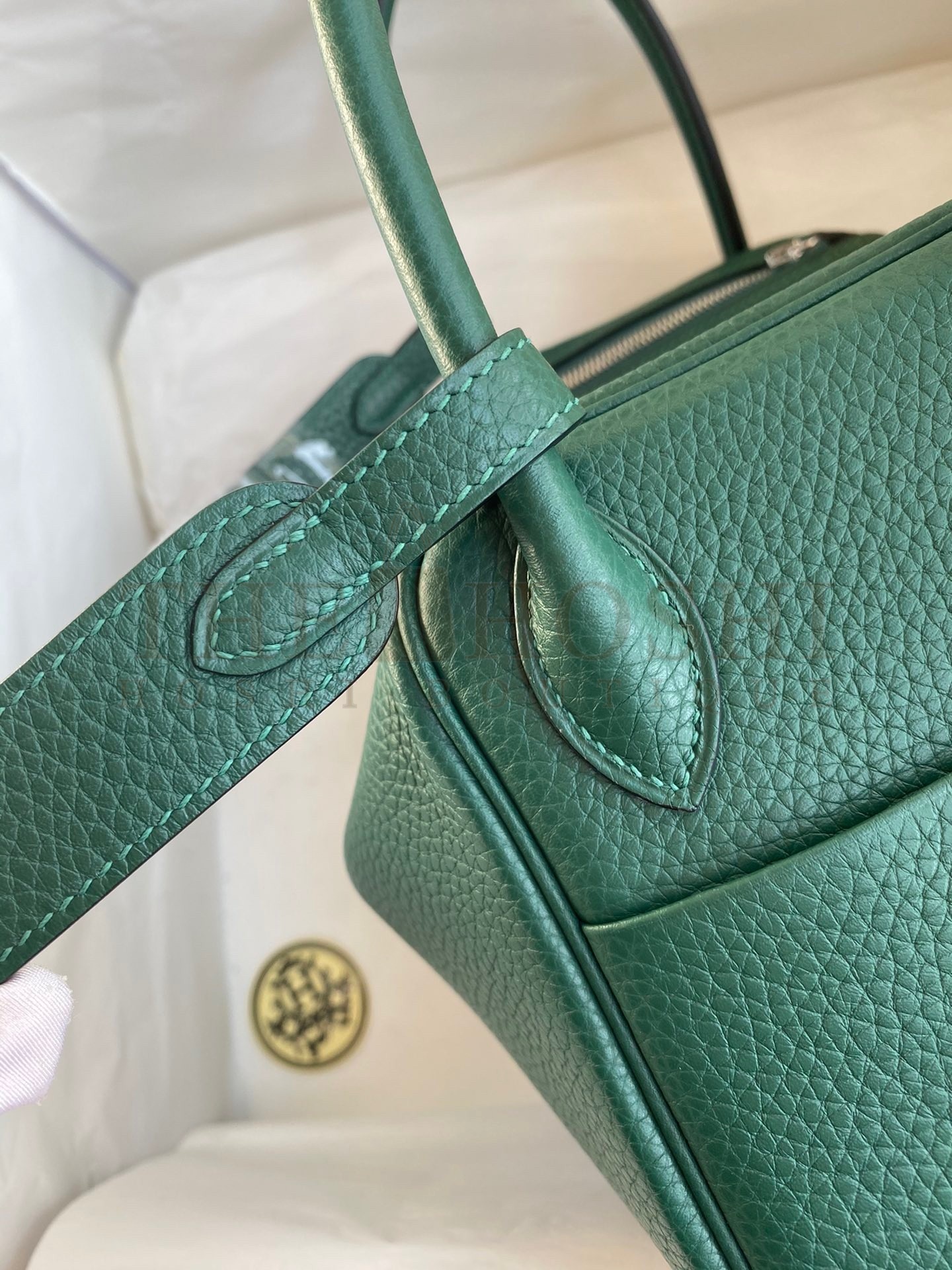 H**me5 Lindy 26 Handmade Bag In Malachite Clemence Leather Master Quality