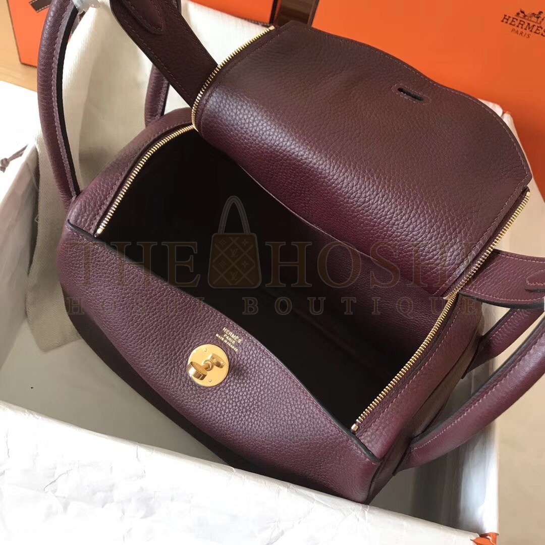 H**me5 Bordeaux Lindy 26cm Clemence Handmade Bag Master Quality