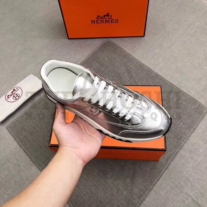 H**me5 Trail Sneakers In Silver Metallic Nappa Leather Master Quality