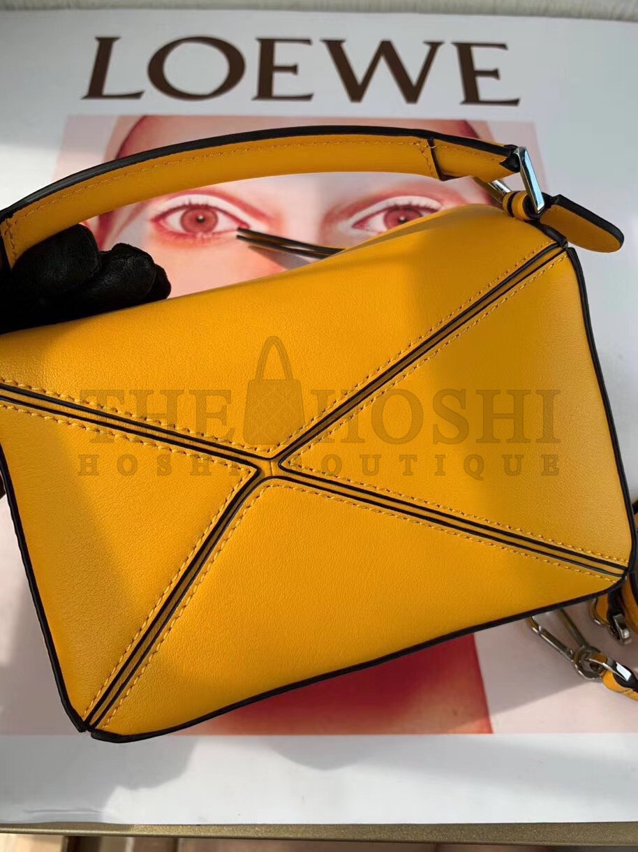 L0ew* Puzzle Mini Bag In Yellow Calfskin Master Quality
