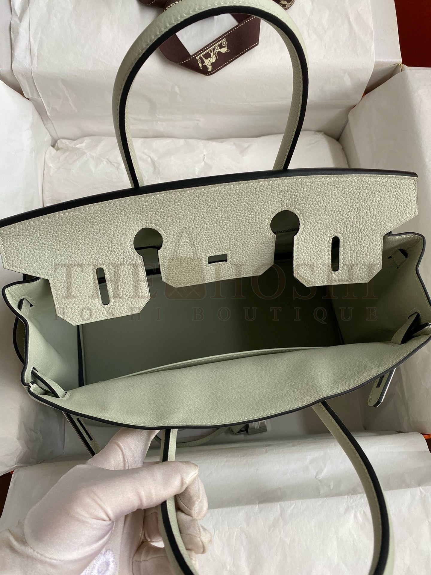 H**me5 Birkin 30 Retourne Handmade Bag In Gris Neve Clemence Leather Master Quality