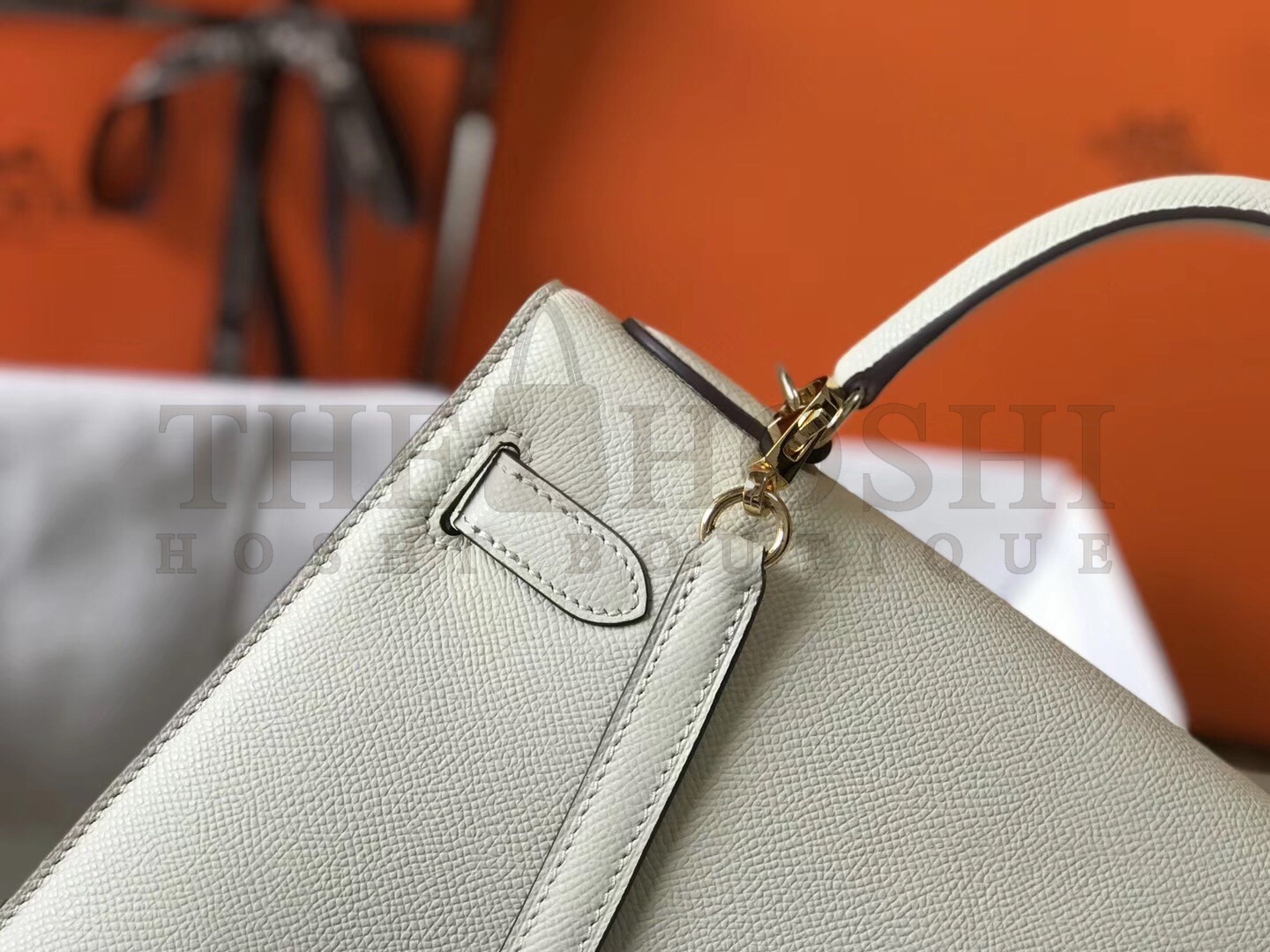 H**me5 Kelly 28cm Sellier Bag In White Epsom Leather Master Quality