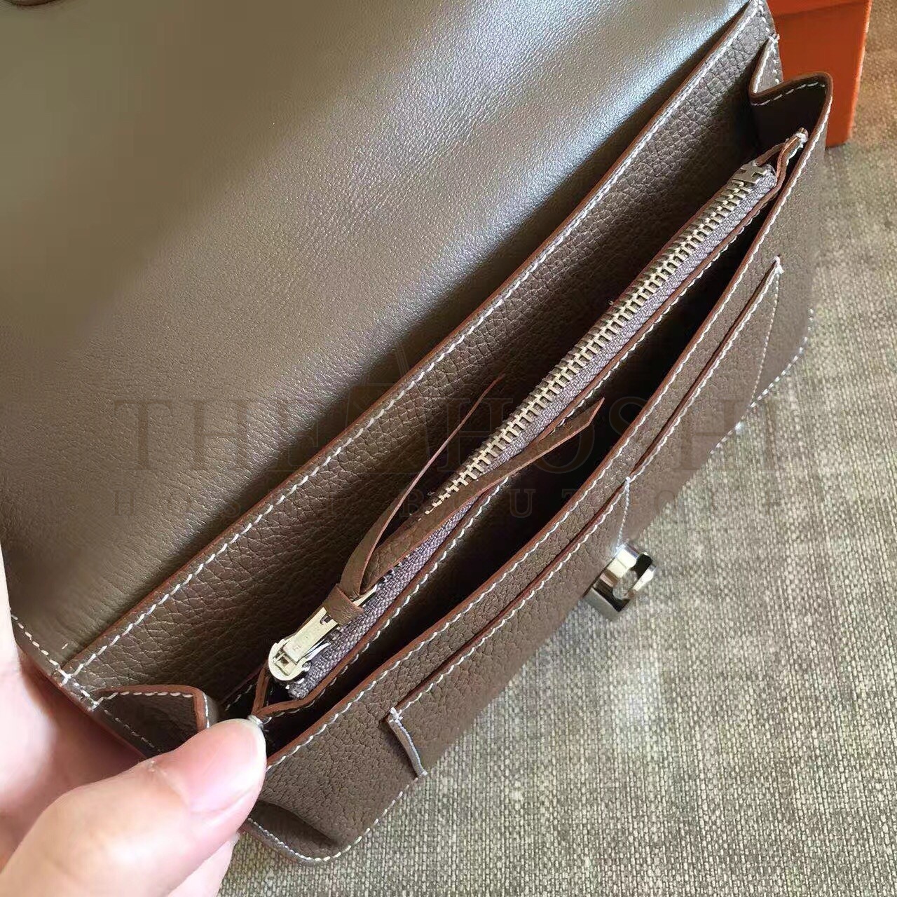 H**me5 Taupe Grey Dogon Duo Combined Wallet Master Quality