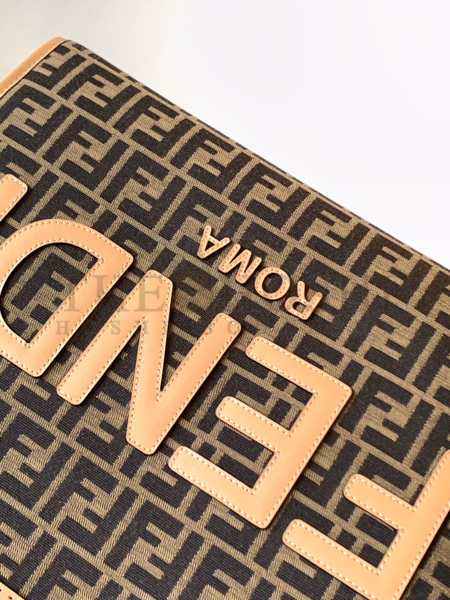 F**di Sunshine Large Tote Bag in Brown FF Jacquard Fabric Master Quality