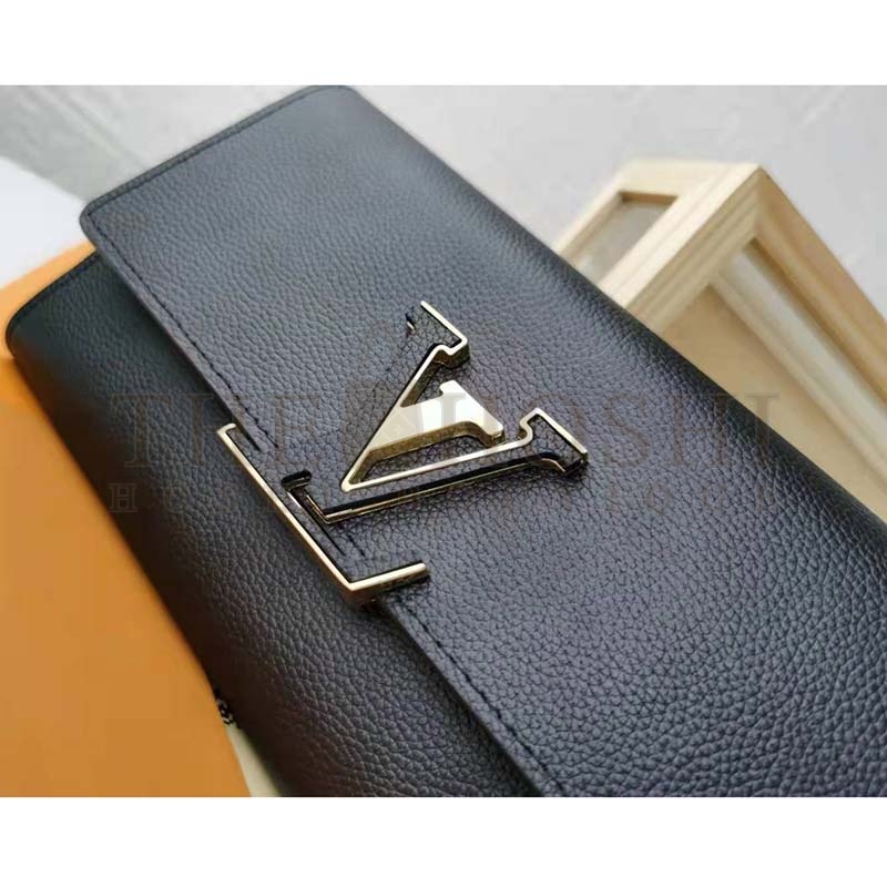 L0vis Vvtt0n LV Women Capucines Wallet Taurillon Leather Outside Cowhide Leather Master Quality