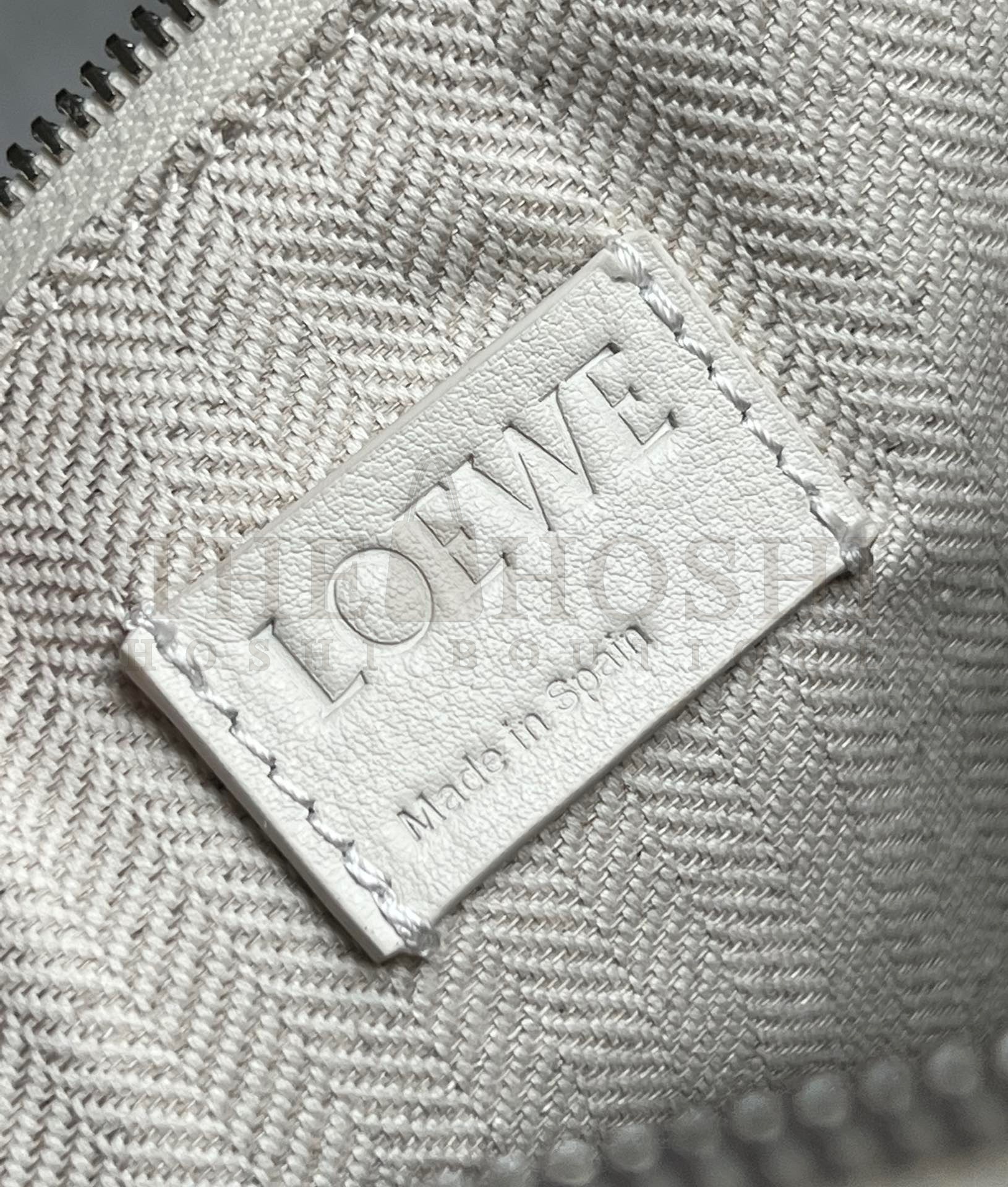 L0ew* Mini Hammock Hobo Bag in White Calfskin Master Quality