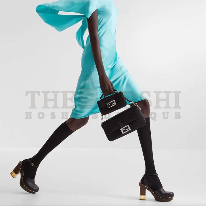 F**di Women FF Baguette Phone Pouch Black Silk Pouch Master Quality