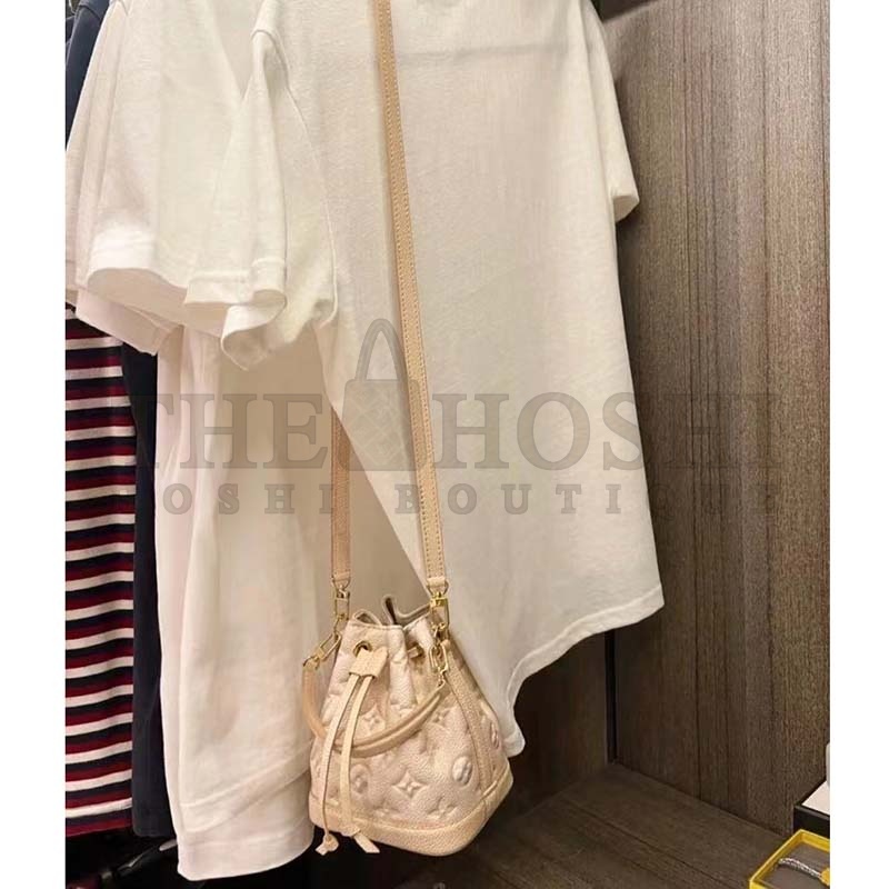 L0vis Vvtt0n LV Women Nano Noé Bucket Bag Beige Monogram Embossed S*pple Grained Cowhide Master Quality