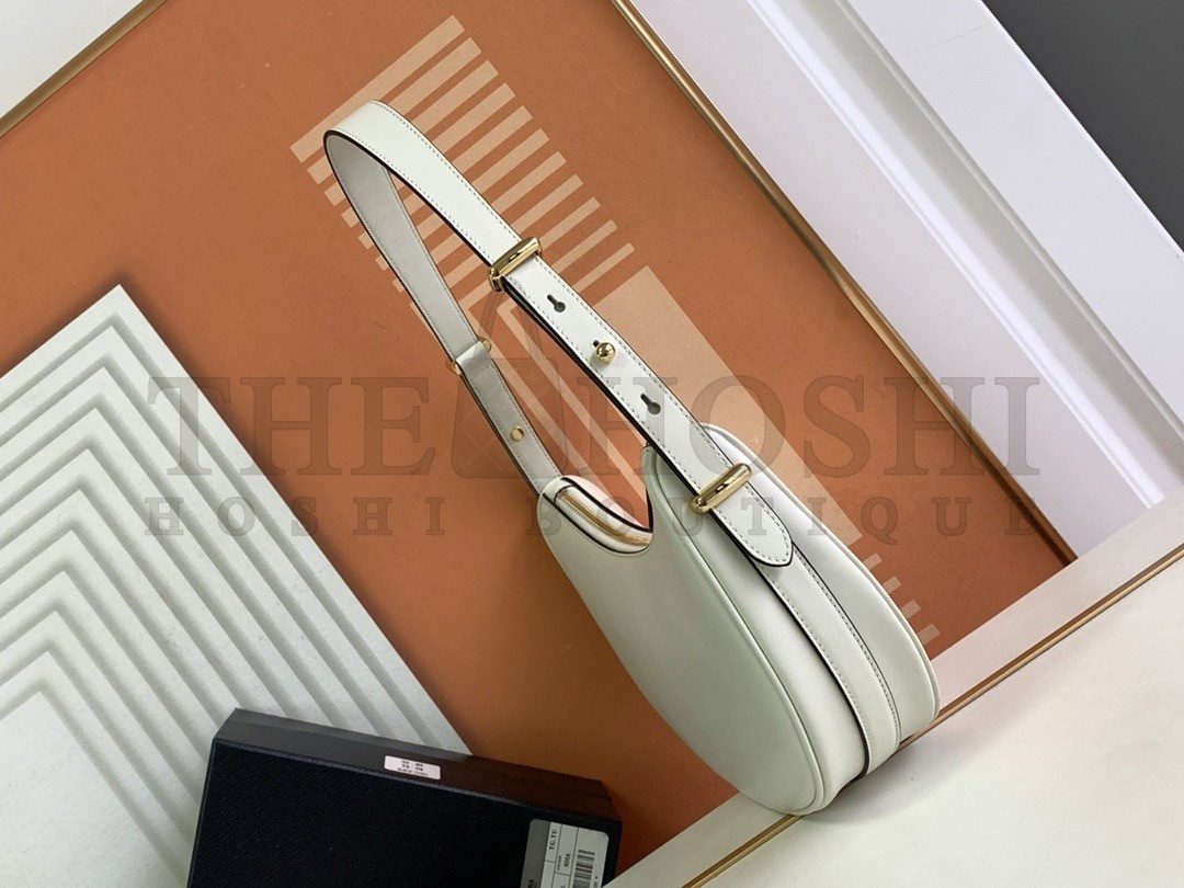 Pra*a Arque Shoulder Bag in White Leather Master Quality