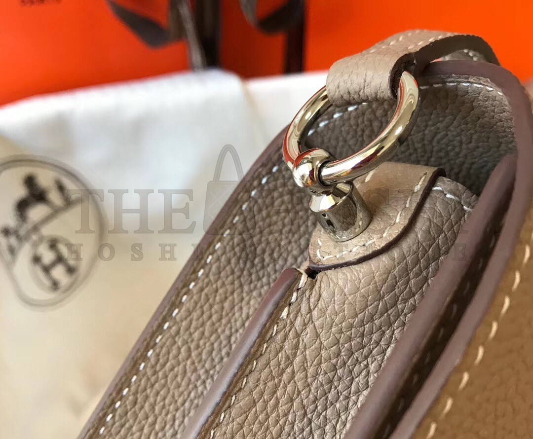 H**me5 Mini Sac Roulis 18cm Bag In Grey Evercolor Calfskin Master Quality