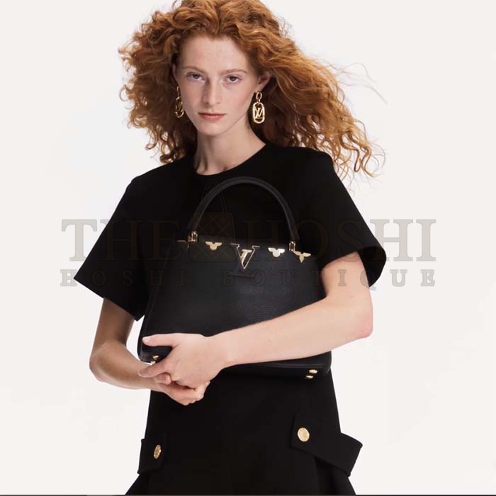 L0vis Vvtt0n LV Women Capucines MM Handbag Black Taurillon Calf Leather Master Quality