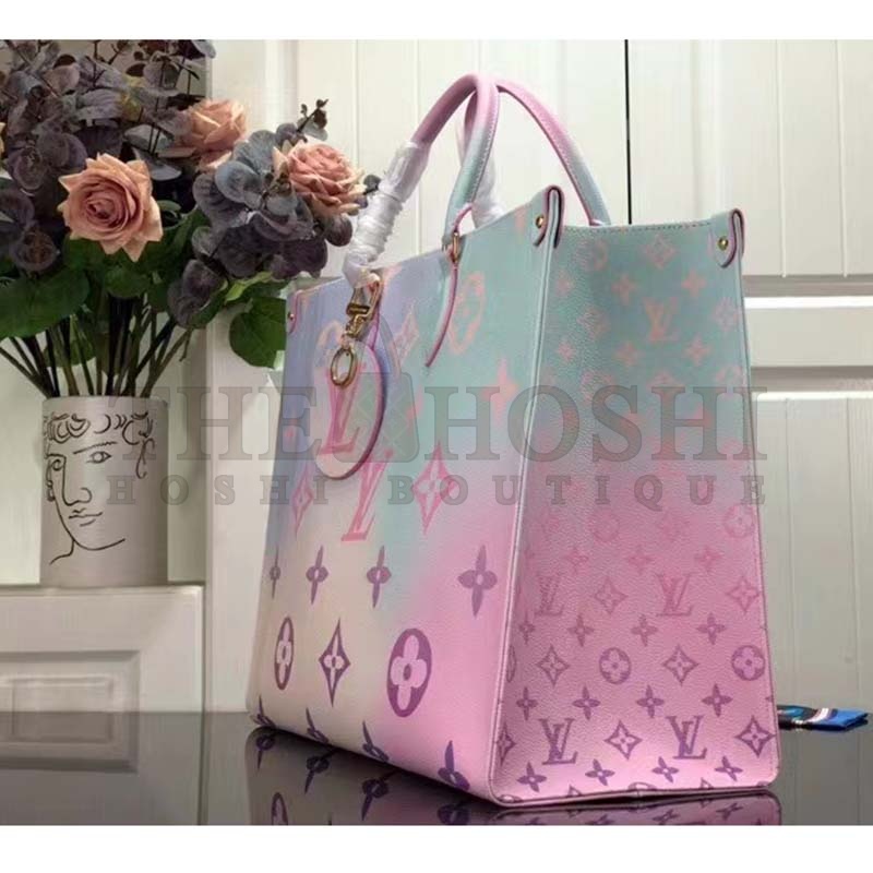 L0vis Vvtt0n LV Women Onthego GM Tote Sunrise Pastel Monogram Coated Canvas Master Quality