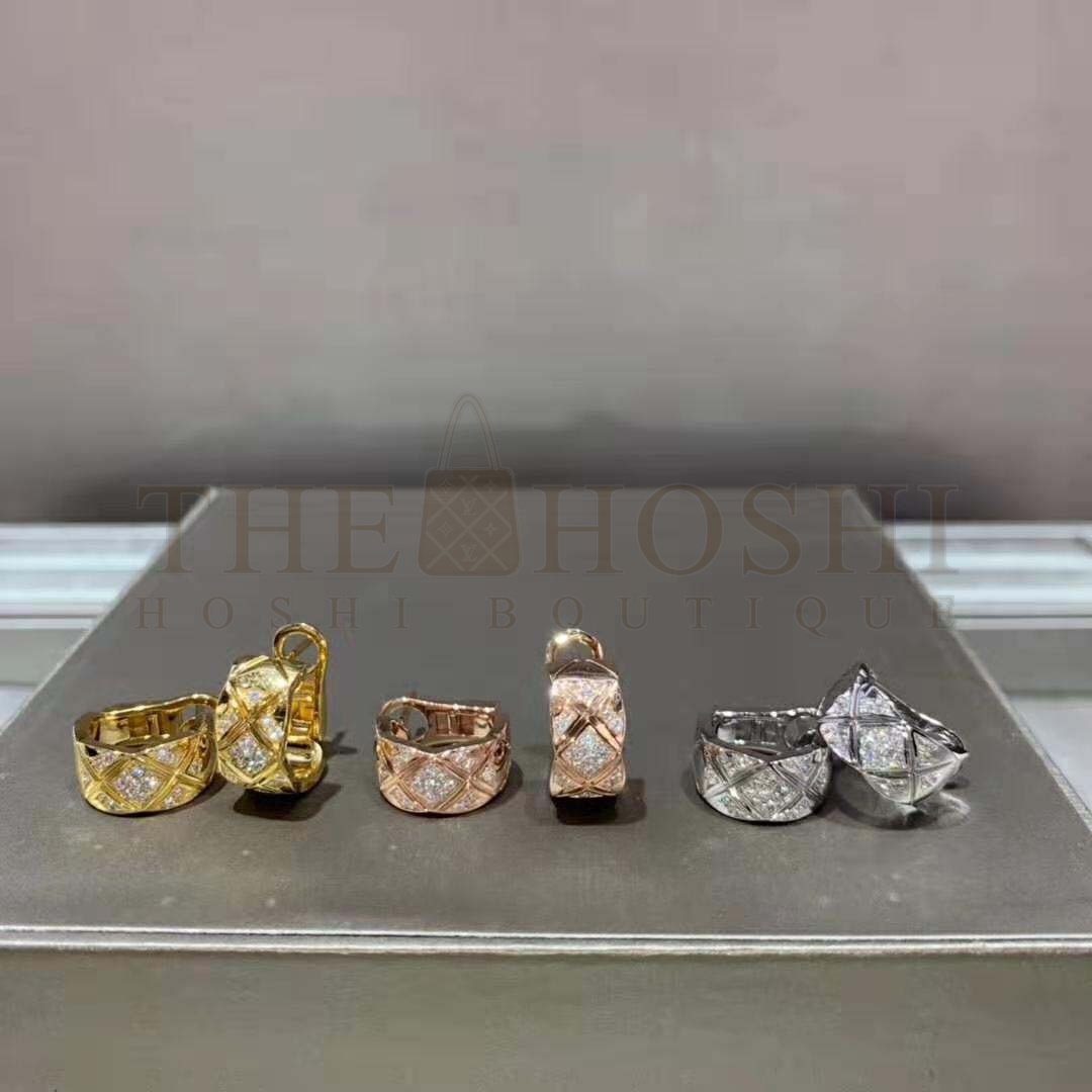 Ch**el Women Coco Crush Earrings in 18K Gold and D1am0nds Master Quality