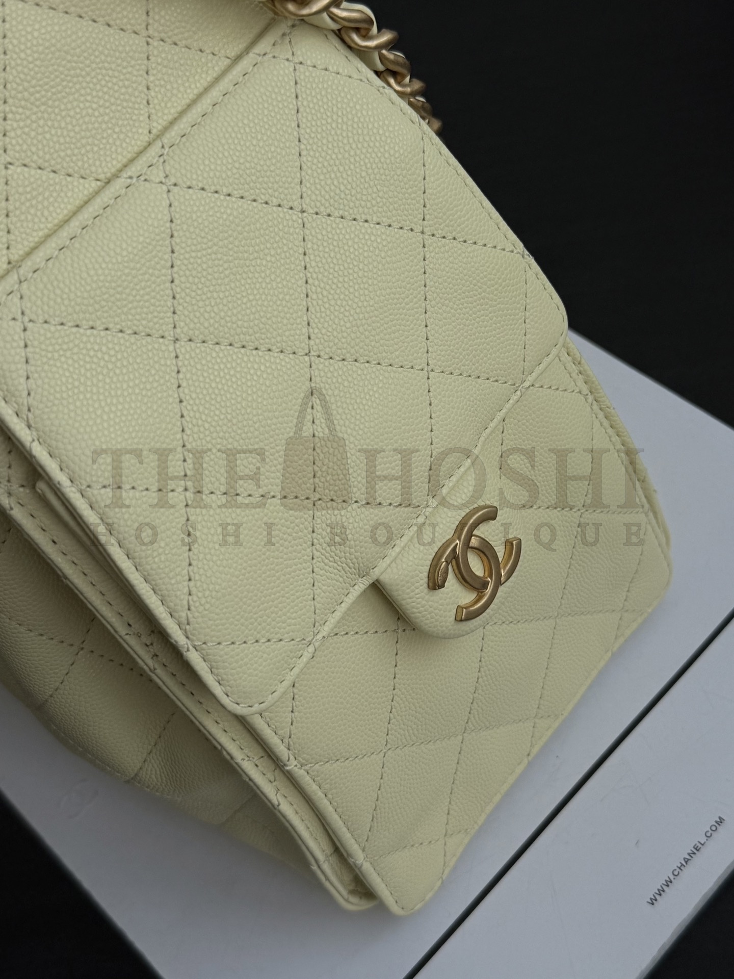 Ch**el 25C AS5293 Hobo Drawstring Bag Silver Caviar Leather with Gold Chain 30x26x14cm Master Quality