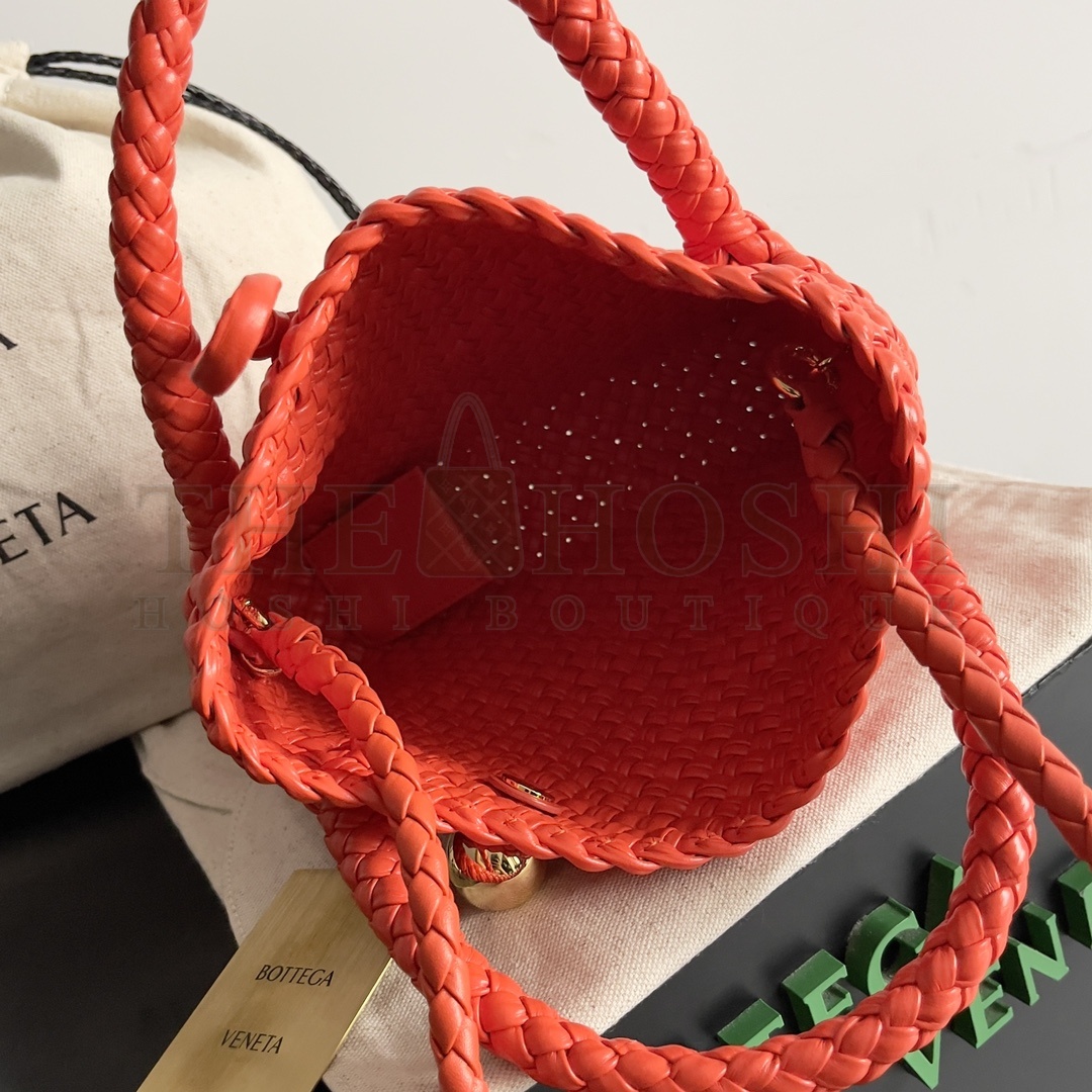 B0tt*ga Ven*ta BV TOSCA Mini Intrecciato Woven Leather Handbag Red 20x15.5x7cm Master Quality