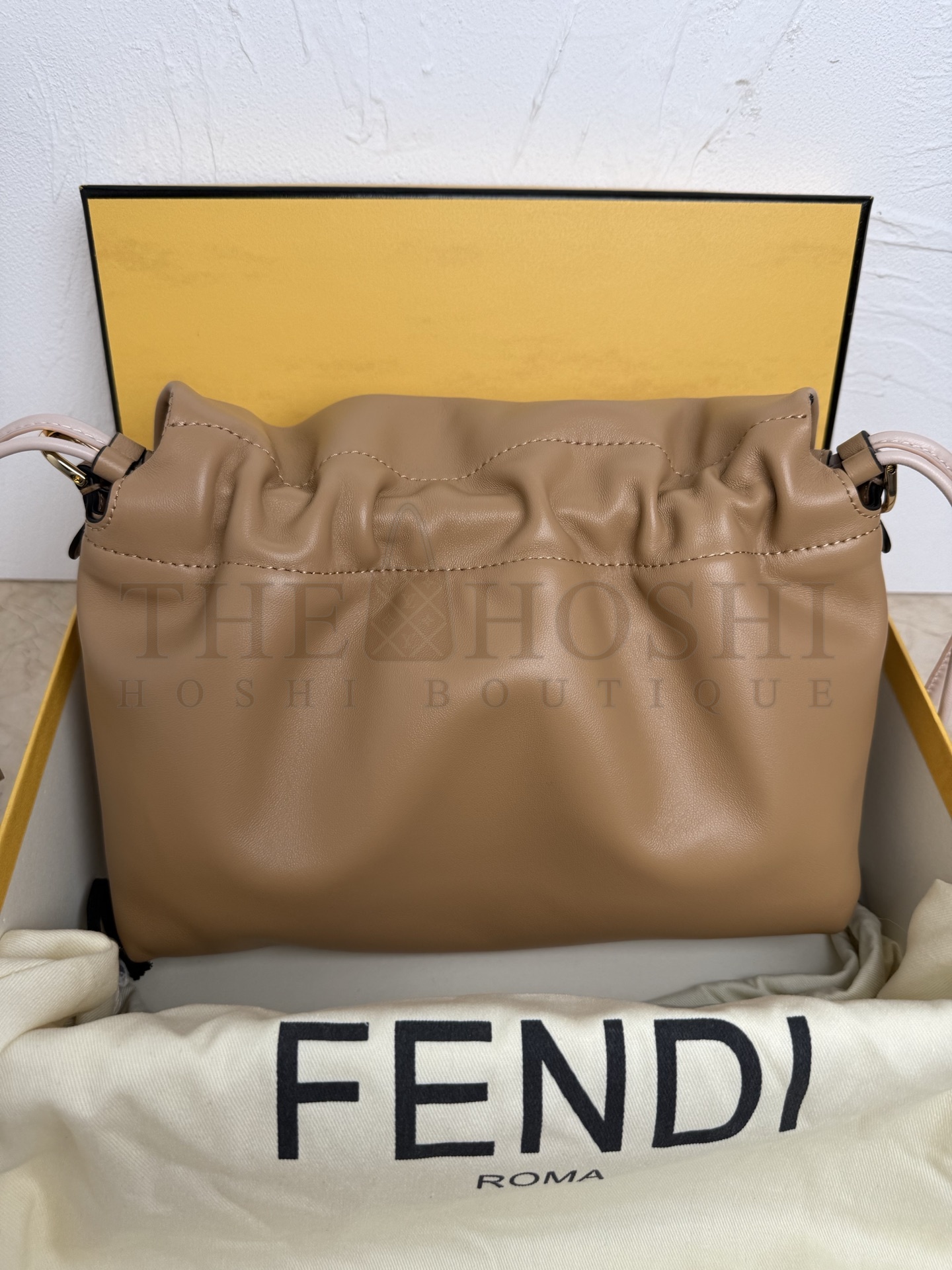 F**di Mamma Baguette Lambskin Leather Light Brown Size 26.5×8.5×18cm Master Quality