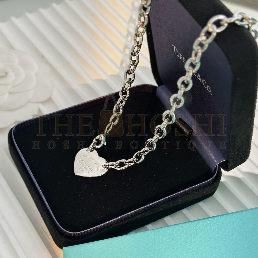 T*f*ny T&Co Heart Necklace White Gold Unisex Master Quality