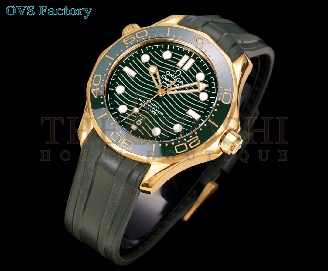 0me*ga Watch Seamaster 300M Green Gold Dial 42mm by OVS Factory Master Quality
