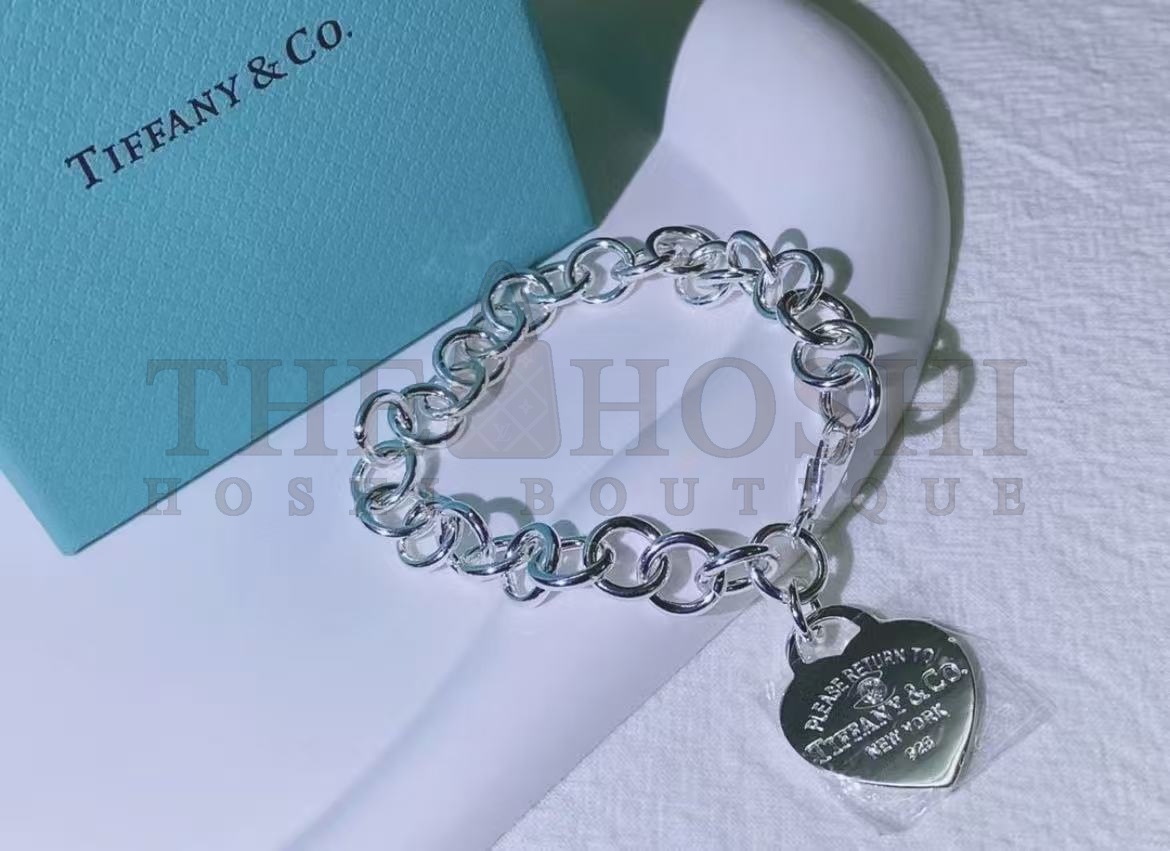 T*f*ny & Co. Lovestuck Heart Tag Bracelet  Medium Size Master Quality