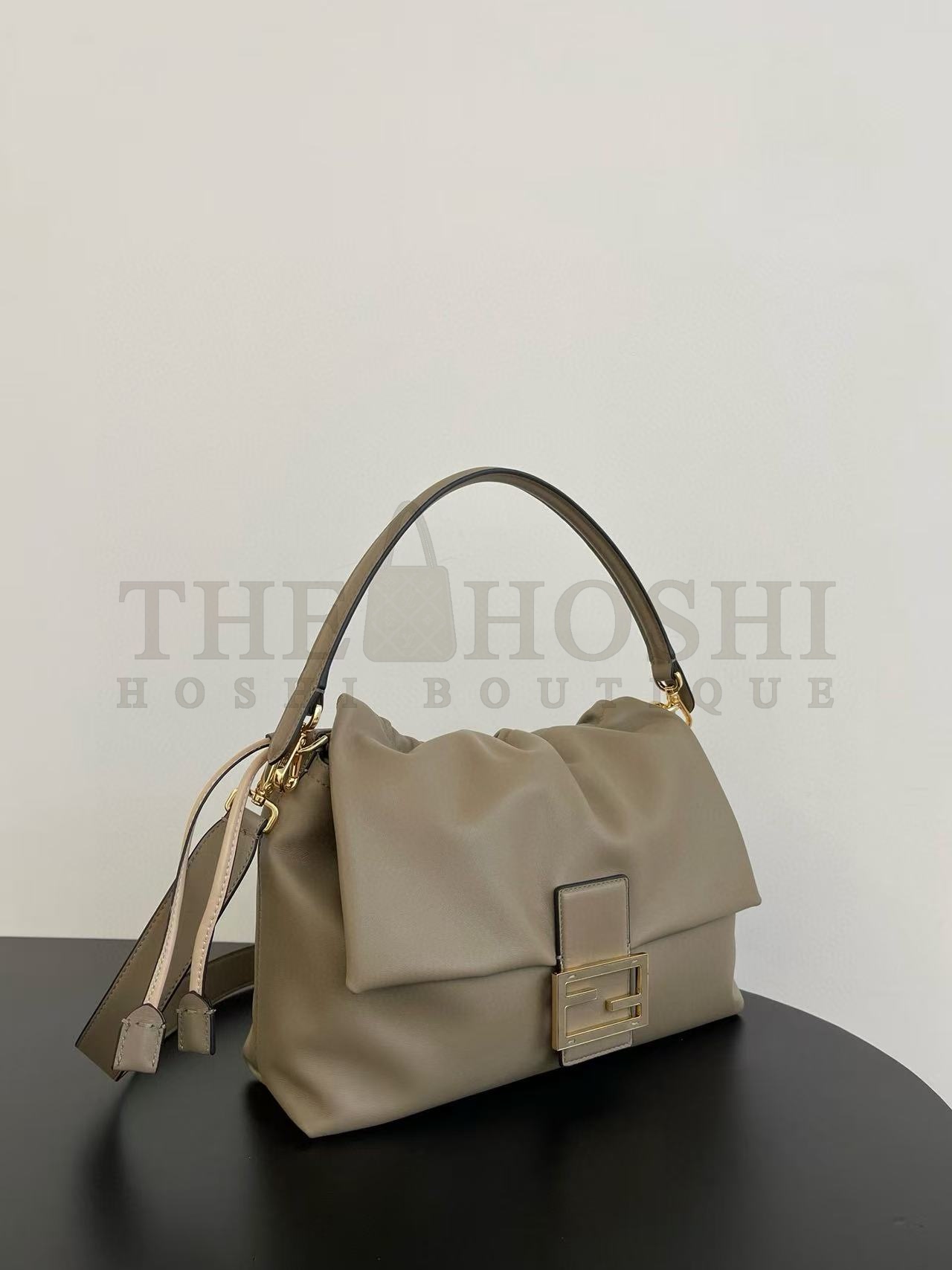 F**di FF Mamma Baguette Leather Shoulder Bag Beige 16*10*13cm/26.5*8.5*18cm/31.5x12x22cm Master Quality