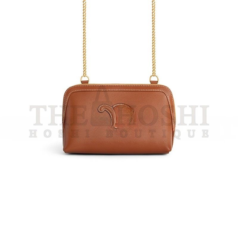 Ce1i*e CLUTCH ON CHAIN CUIR TRIOMPHE IN SMOOTH CALFSKIN 10E383DR8.04LU (16.5*11*8cm) Master Quality