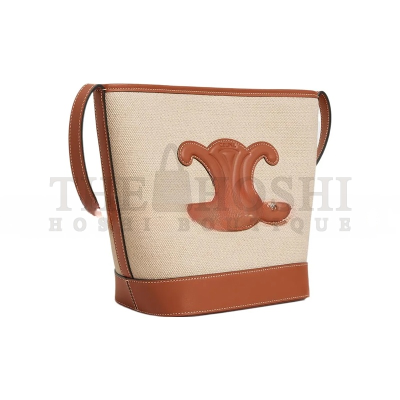 Ce1i*e SMALL BUCKET BAG IN CUIR TRIOMPHE CANVAS AND COWHIDE 198242EFL.02NT (30*22*13cm) Master Quality