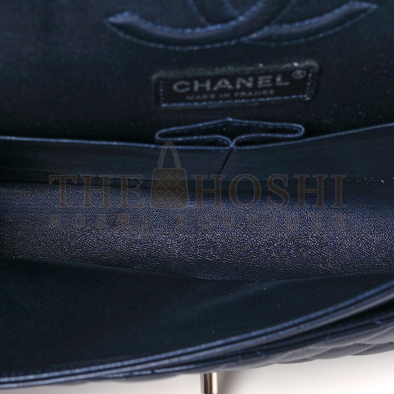 Ch**el IRIDESCENT CALFSKIN QUILTED MEDIUM DOUBLE FLAP 1165123 (25*15*6cm) Master Quality