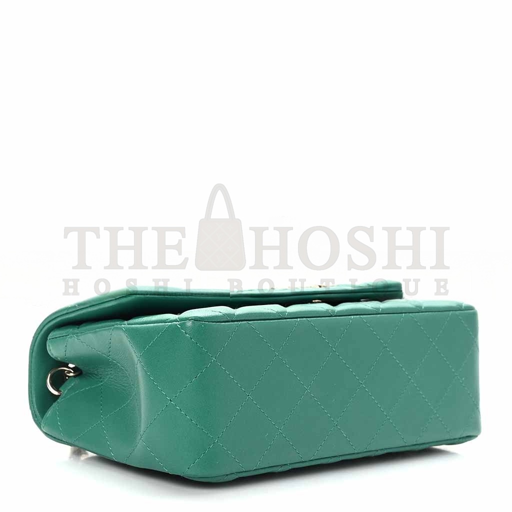 Ch**el LAMBSKIN QUILTED MINI RECTANGULAR FLAP GREEN (20*12*6cm) Master Quality