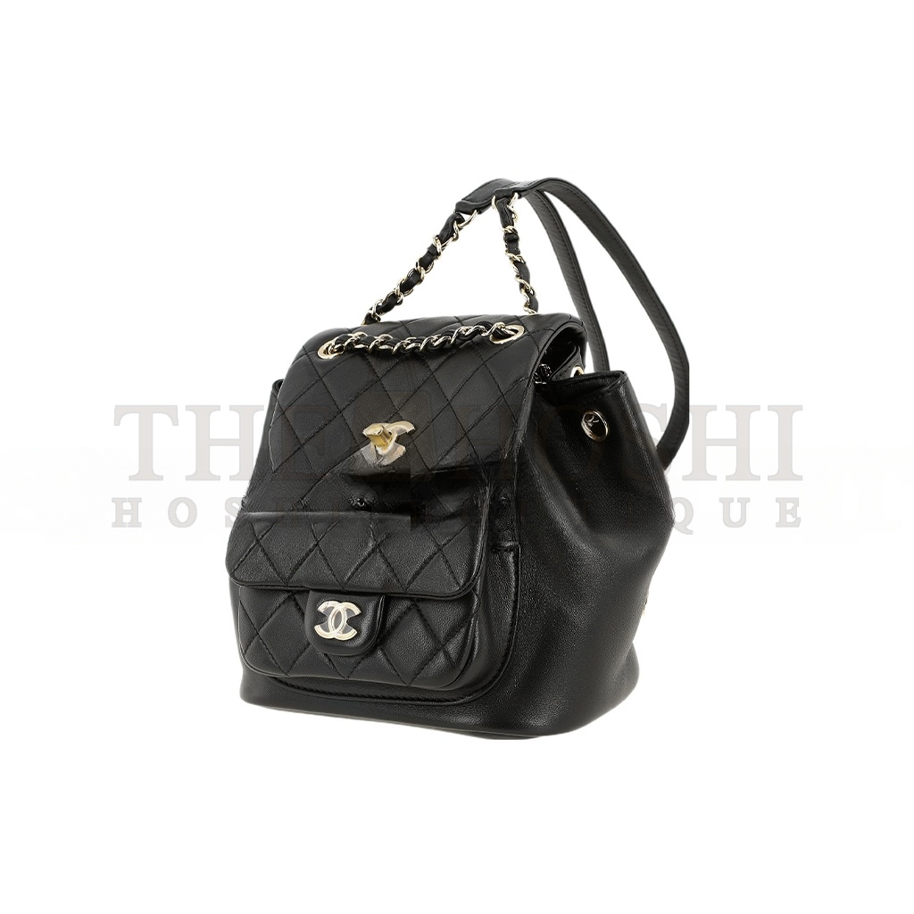 Ch**el DUMA SHEEPSKIN BACKPACK BLACK (18.5*18*12cm) Master Quality