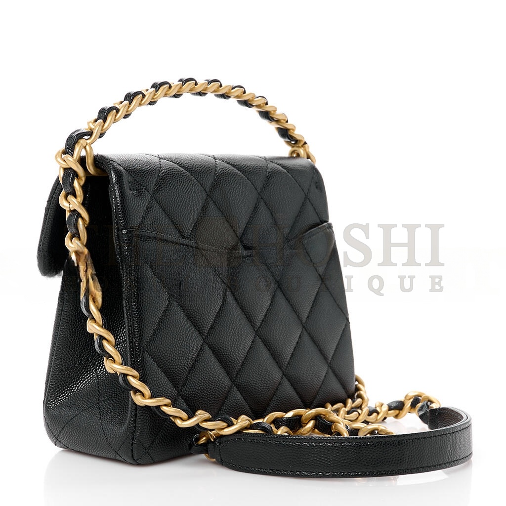 Ch**el CAVIAR QUILTED 31 RUE CAMBON MINI TOP HANDLE FLAP (19*15*7cm) Master Quality