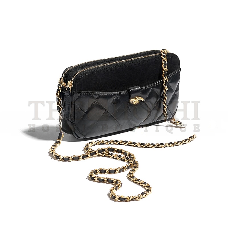 Ch**el ZIPPED PHONE HOLDER WITH CHAIN AP4743 B20683 (17.5*10*3cm) Master Quality