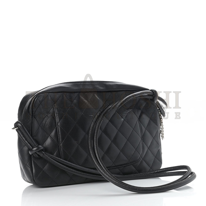 Ch**el CALFSKIN QUILTED CAMBON CAMERA BAG BLACK 928405 (27*16.5*6cm) Master Quality