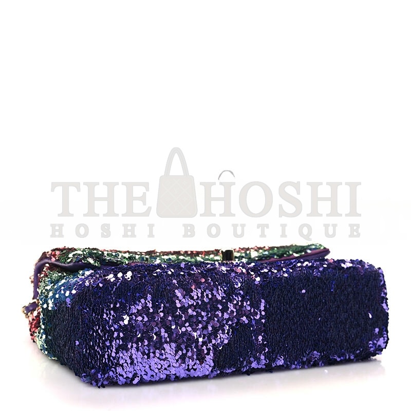 Ch**el GRADIENT SEQUIN MINI RECTANGULAR FLAP PURPLE MULTICOLOR 1515025 (21*14*8cm) Master Quality