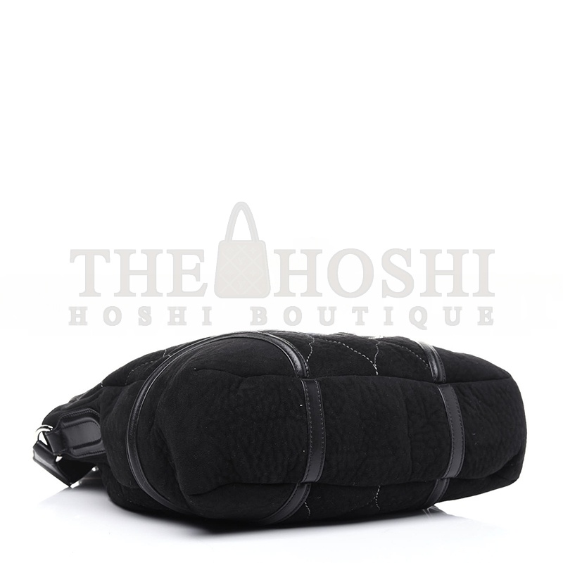 Ch**el SUEDE QUILTED RODEO DRIVE HOBO BLACK 744000 (36*33*10cm) Master Quality