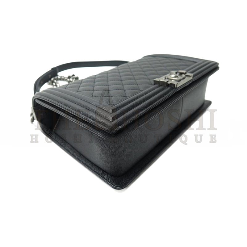 Ch**el CAVIAR LARGE QUILTED BOY FLAP BLACK A92193 Y83338 94305 (28*17.5*7.5cm) Master Quality