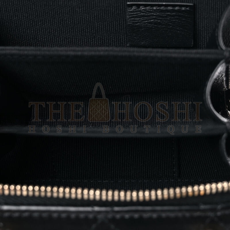 Ch**el QUILTED MINI LACQUERED CHAIN CLUTCH BLACK AP2738 B07995 94305 (10.5*7*4.5cm) Master Quality