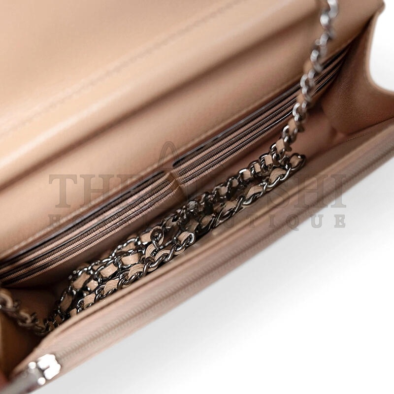 Ch**el CAVIAR QUILTED WALLET ON CHAIN WOC 1642514 (19*13*4cm) Master Quality