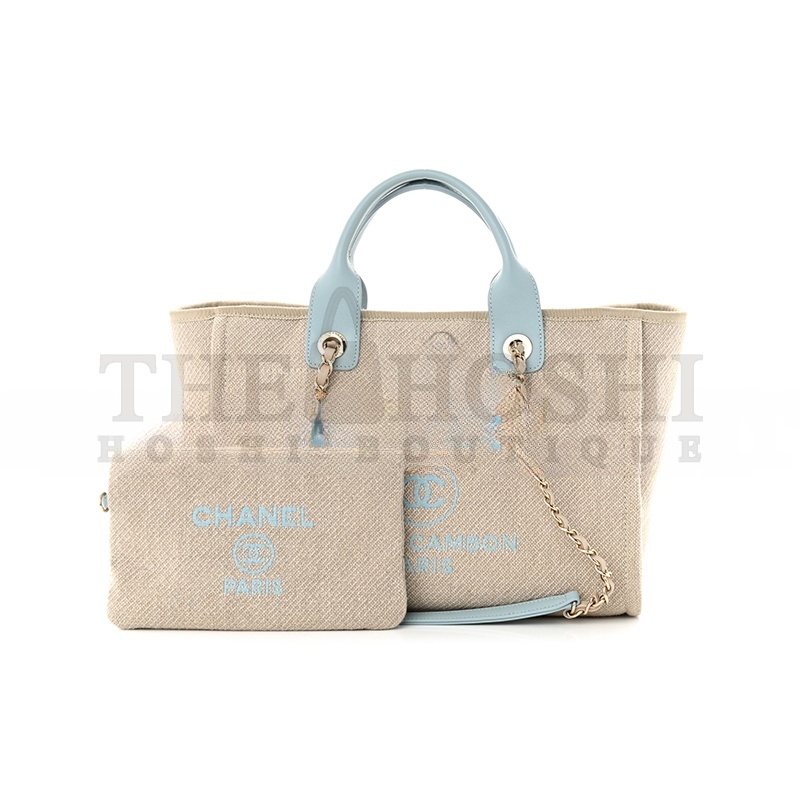 Ch**el MIXED FIBERS SMALL DEAUVILLE TOTE 1294895 (34*26*15cm) Master Quality
