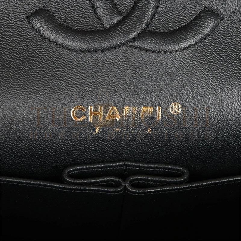 Ch**el PATENT CALFSKIN QUILTED MEDIUM CLASSIC FLAP 1300265 (25*15*7cm) Master Quality