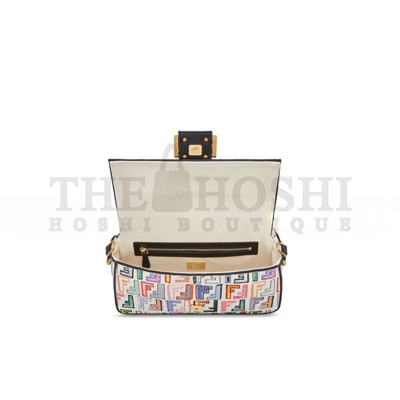 F**di BAGUETTE BAGUETTE BAG IN EMBROIDERED FF PATTERN CANVAS (27*15*6cm) Master Quality